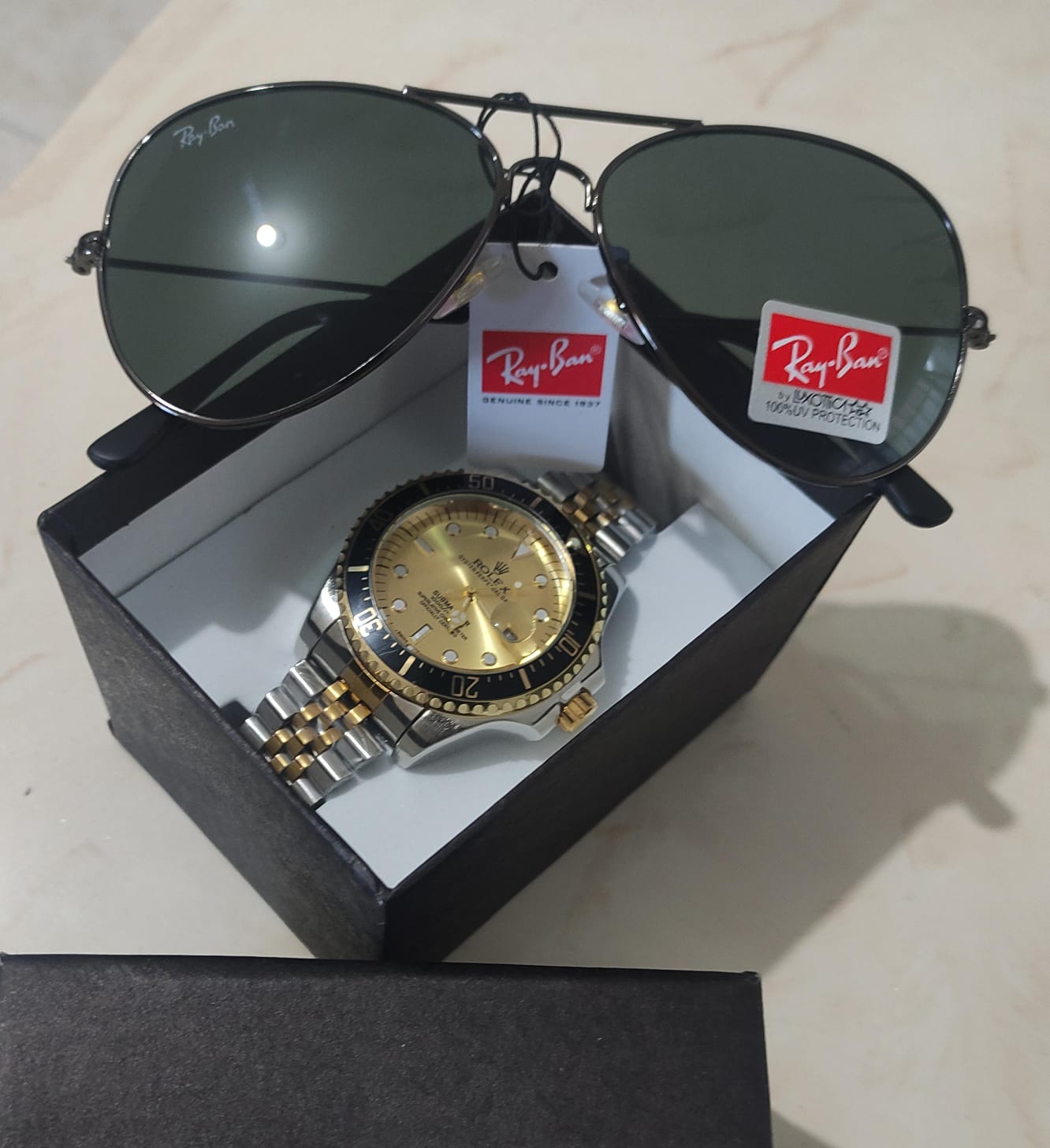 RELOJ ROLEX AAA SUBMARINE + GAFAS RAYBAN